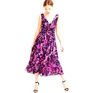 J Crew Collection silk chiffon floral maxi dress